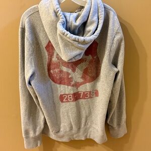 American Eagle Vintage Full Zip Hoodie Men's L Tall Fleece Eagle Logo Jacket Y2K